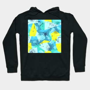 neon maximalist shapes garden delight with sparrow Hoodie